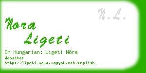 nora ligeti business card